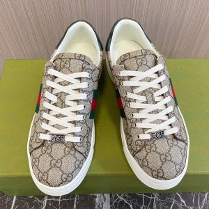Gucci Ace Low-Top Sneakers Unisex GG Supreme Canvas Grey