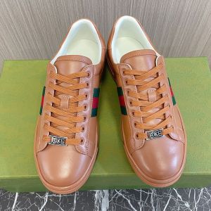 Gucci Ace Low-Top Sneakers Unisex Leather Brown