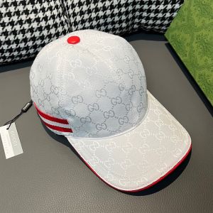 Gucci Baseball Hat with Web Stripe GG Supreme Canvas White/Red