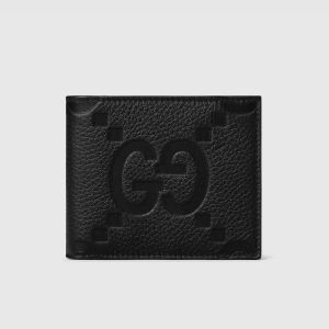 Gucci Small Bifold Wallet In Jumbo GG Leather Black