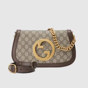 Gucci Small Blondie Shoulder Bag In GG Supreme Canvas Beige/Brown