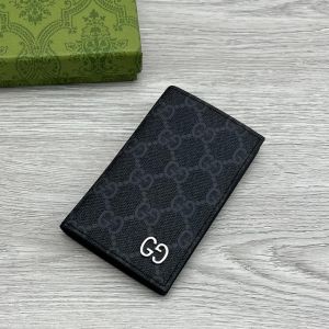 Gucci Medium Card Holder with GG Logo In GG Supreme Canvas Black