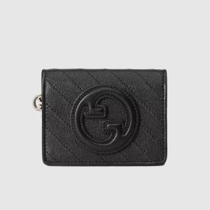 Gucci Small Blondie Compact Wallet In Subtler Leather Black