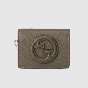 Gucci Small Blondie Compact Wallet In Subtler Leather Coffee