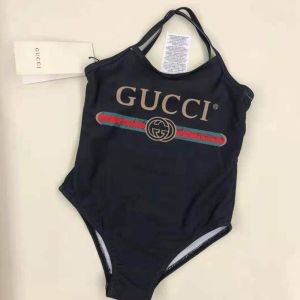 Gucci Crisscross Swimsuit with Gucci Interlocking G Web Stripe Women Lycra Black/Green