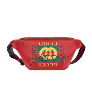Gucci Large Cruise Belt Bag In Graffiti Textured Leather Red