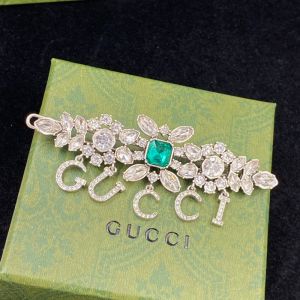 Gucci Crystals Letter Pendant Hair Slides In Silver
