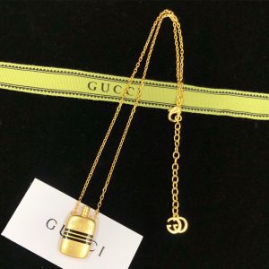Gucci Double G Bottle Pendant Necklace In Gold