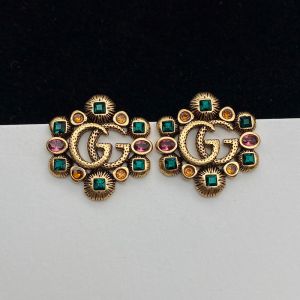 Gucci Double G Colored Gemstone Earrings In Gold