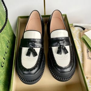 Gucci Flower Fringed Platform Loafers Women Leather Black