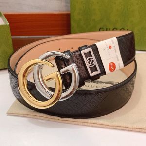 Gucci GG Marmont Monogram Belt with GG Rectangular Buckle Calfskin Black/Gold