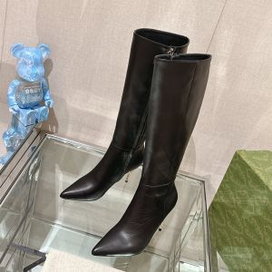 Gucci High-Heel Boots Women Leather Black