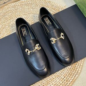 Gucci Horsebit Crystals Loafers Women Leather Black