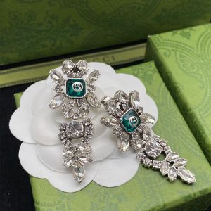 Gucci Interlocking G Crystal-Embellished Earrings In Silver