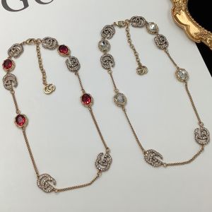 Gucci Interlocking G Crystals Necklace In Gold