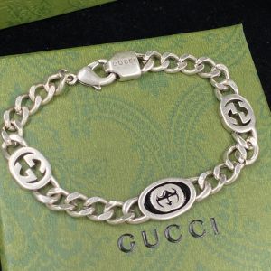 Gucci Interlocking G Enamel Bracelet In Silver