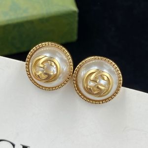 Gucci Interlocking G Pearl Earrings In Gold