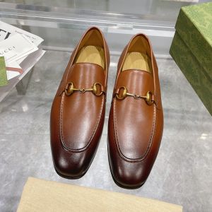 Gucci Jordaan Loafers Men Leather Brown