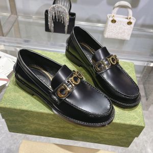 Gucci Logo Loafers Women Leather Black