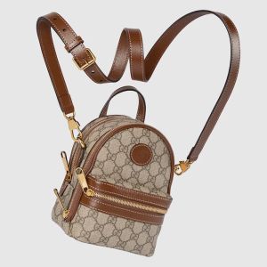 Gucci Mini Multi-Function Bag With Interlocking G In GG Supreme Canvas Beige/Brown