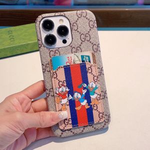 Gucci Ophidia iPhone Case with Disney Donald Duck and Web Stripe In GG Supreme Canvas Beige