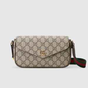 Gucci Mini Ophidia Envelope Bag In GG Supreme Canvas Beige