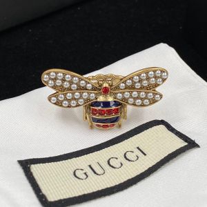 Gucci Pearl Crystals Bee Ring In Gold