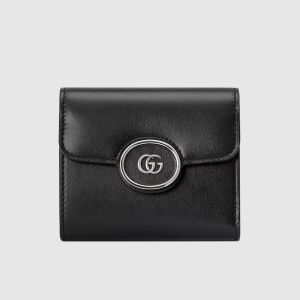 Gucci Small Petite Trifold Wallet In Leather Black