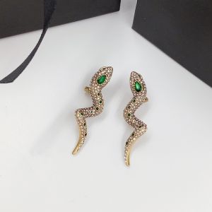Gucci Snake Crystals Earrings In Gold