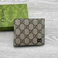 Gucci Small Bifold Wallet with GG Logo In GG Supreme Canvas Beige/Black