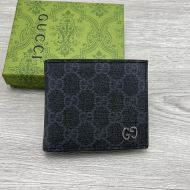 Gucci Small Bifold Wallet with GG Logo In GG Supreme Canvas Black