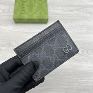 Gucci Card Case with GG Logo In GG Supreme Canvas Black
