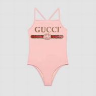 Gucci Crisscross Swimsuit with Gucci Interlocking G Web Stripe Women Lycra Pink