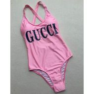 Gucci Crisscross Swimsuit with Logo Women Lycra Pink