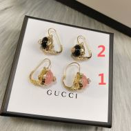 Gucci Diamond Orb Tiger Head Earrings In Gold