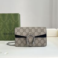 Gucci Super Mini Dionysus Crossbody Bag In GG Supreme Suede Beige/Black