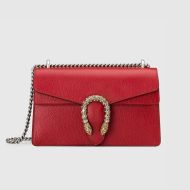 Gucci Small Dionysus Shoulder Bag In Textured Leather Red