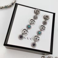 Gucci Double G Daisy Earrings In Silver