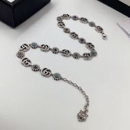 Gucci Double G Daisy Necklace In Silver