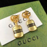 Gucci Double G Bottle Pendant Earrings In Gold