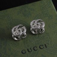Gucci Double G Crystals Earrings In Silver