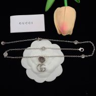 Gucci Double G Mother Of Pearl Necklace In Silver