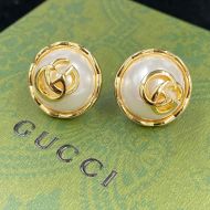 Gucci Double G Pearl Earrings In Gold