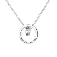 Gucci Double Ring Buckle Necklace In Silver
