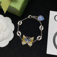 Gucci Enamel Butterfly Bracelets In Silver/Brown