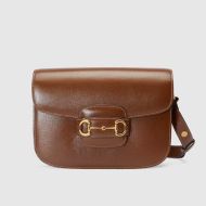 Gucci Small Horsebit 1955 Shoulder Bag In Leather Brown