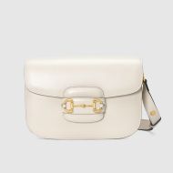 Gucci Small Horsebit 1955 Shoulder Bag In Leather White