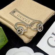 Gucci Interlocking G Hoop Earrings In Silver