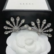Gucci Interlocking G Single Crystal Earrings In Silver