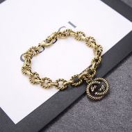 Gucci Interlocking G Textured Bracelets In Gold
